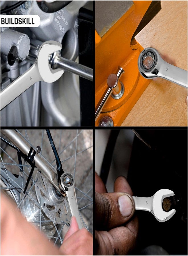 BUILDSKILL مفتاح ربط بسقاطة من الكروم والفاناديوم من BUILDSKILL، مقاس 9 مم - مفتاح ربط مطلي بالكروم المصقول، مقاوم للصدأ، ذو عزم دوران عالٍ للأماكن الضيقة - مفتاح ربط متين لإصلاح السيارات والمنازل - Image 5